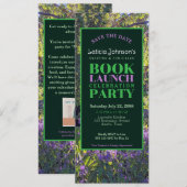 Invitation Enchanter Purple Green Floral Nature Lancement du (Devant / Derrière)