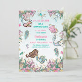 Invitation Enchanter Sous La Fête D'Anniversaire De La Sirène (Debout devant)