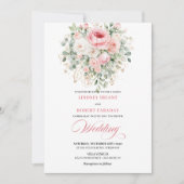 Invitation Enchanting Blush Rose Boho Floral Wedding Invite (Devant)