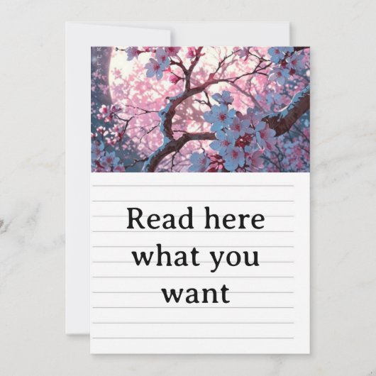 Invitation Enchanting Cherry Blossom & Full Moon Wedding Invi (Devant)