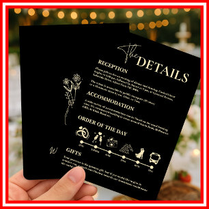 Invitation Enclos de l'ordre des événements du mariage jaune