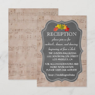 Invitation Enclos de réception de feuille de musique de pays 