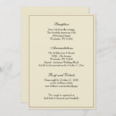 Invitation Enclos de réception de mariage classique élégant s (Devant / Derrière)