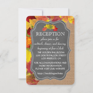 Invitation Enclos de réception de mariage en toile de jute de