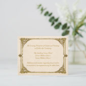 Invitation Enclos de réception de mariage Vintage / Antique (Debout devant)