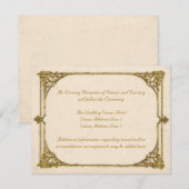 Invitation Enclos de réception de mariage Vintage / Antique (Devant / Derrière)