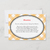 Invitation Enclos de réception rustique de campagne à carreau (Dos)