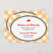 Invitation Enclos de réception rustique de campagne à carreau (Devant / Derrière)