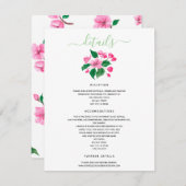 Invitation Enclos des détails du mariage sous les fleurs de c (Devant / Derrière)