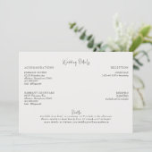 Invitation Enclosure avec détails de mariage crème (Debout devant)