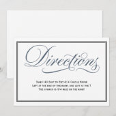 Invitation Enclosure de directions de mariage en écriture Ble (Devant / Derrière)