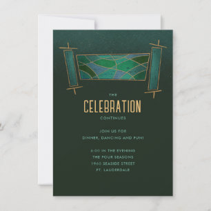 Invitation Enclosure de fête de la Torah en mosaïque vert éme