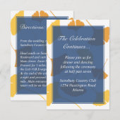 Invitation Enclosure de mariage bleu aux feuilles de ginkgo t (Devant / Derrière)
