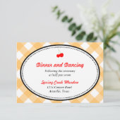 Invitation Enclosure de réception rustique de campagne à carr (Debout devant)