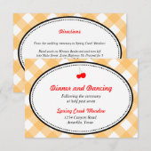 Invitation Enclosure de réception rustique de campagne à carr (Devant / Derrière)