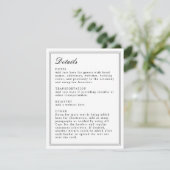 Invitation Enclosure de script classique absolu noir et blanc (Debout devant)