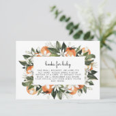 Invitation Enclosure Livres Oranges Botaniques pour Bébé Mign (Debout devant)
