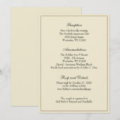 Invitation Enclosure simple élégant de réception de mariage c (Devant / Derrière)