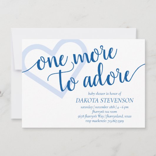 Invitation Encore une à admirer | Bleu classique Nouveau bébé (Devant)