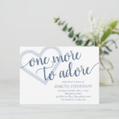 Invitation Encore une à admirer | Dusty Blue Heart Baby showe (Debout devant)