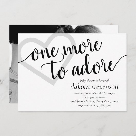 Invitation Encore une à admirer | Photo simple Baby shower no (Devant / Derrière)