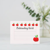 Invitation Encouragement Apple de l'enseignant pour enfants (Debout devant)