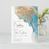 Invitation Encre Abstraite d'alcool marbré (Debout devant)