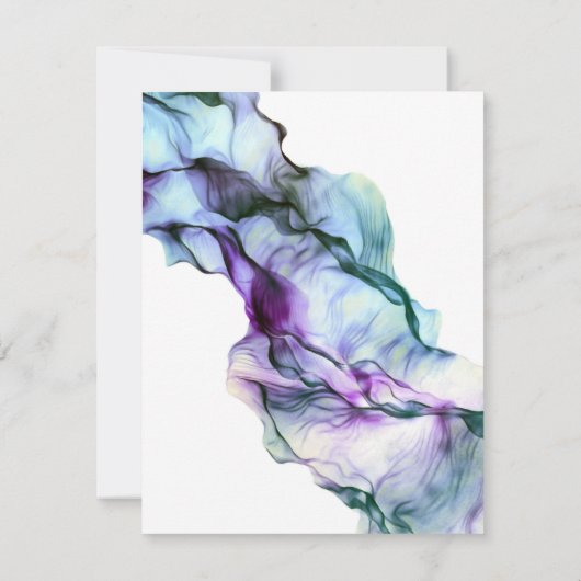 Invitation Encre Abstraite fluide Ultra Violet Turquoise (Dos)