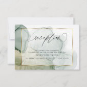 Invitation Encre alcool fluide Chic nuances feutrées de vert (Devant)