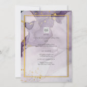 Invitation Encre alcoolique abstraite de mariage violet pouss (Dos)