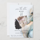 Invitation Encre alcoolique fluide Luxe Opale Sarcelle Or (Devant)