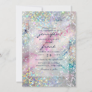 Invitation Encre alcoolique pastel pailletée holographique él