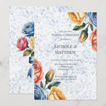 Encre Alcoolique Roses Bleu Orange Célébration de
