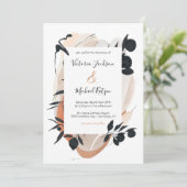 Invitation Encre asiatique moderne et Mariage neutre aquarell (Debout devant)