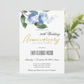 INVITATION ENCRE BLEU VERT AQUARELLE FÊTE FLEURIE (Debout devant)