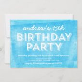 Invitation Encre bleue Roulée N'importe quel âge Anniversaire (Devant)