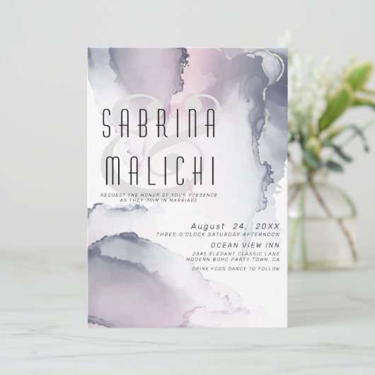 Invitation Encre d'alcool à pâte feuilletée à pâte molle à pa (Debout devant)