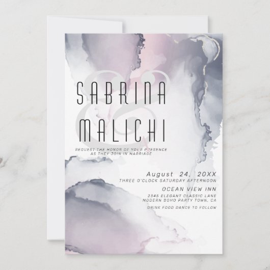 Invitation Encre d'alcool à pâte molle à papier (Devant)