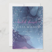 Invitation encre d'alcool bleu et violet avec mystique de par (Devant)