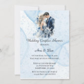 Invitation Encre d'alcool poussiéreuse Mariage floral Couples (Devant)