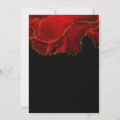 Invitation Encre d'alcool rouge et noir 90e fête d'anniversai (Dos)