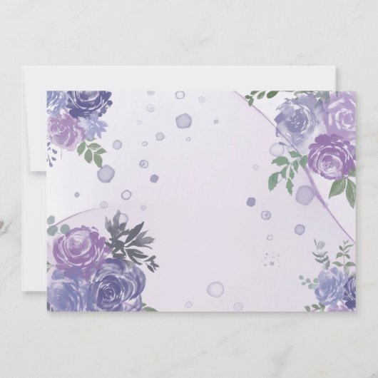 Invitation Encre De Peine Violet Périwinkle Enregistrer Les C (Dos)