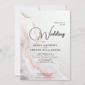 Invitation Encre fluide d'agate rose élégante (Devant)