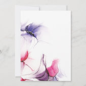 Invitation Encre fluide élégante rose cramoisi et lilas (Dos)
