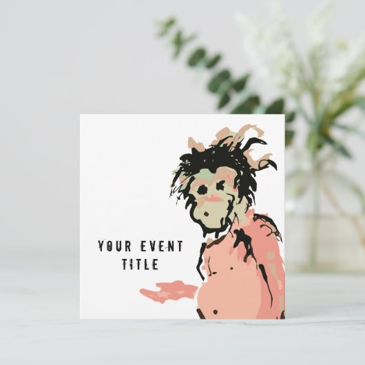 Invitation encre singe (Debout devant)