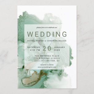 Invitation encre verte à alcool