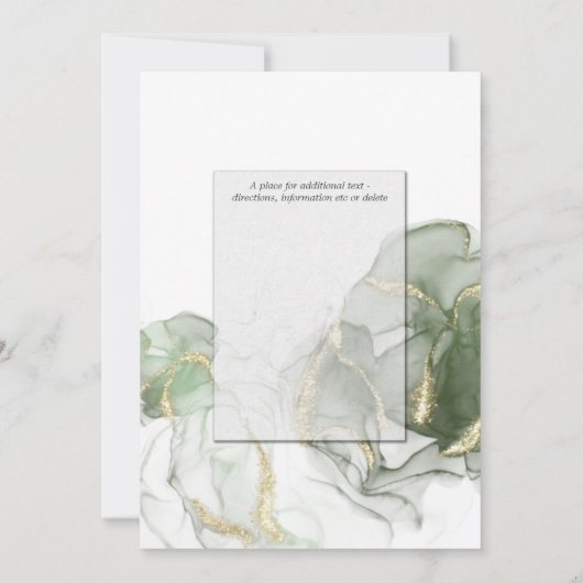 Invitation Encre verte mariage Gold Muet (Dos)
