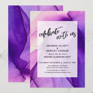 Invitation Encre violette Célébrez avec nous Réception de mar