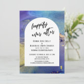 Invitation Encres Bleu Violet Or Après un Conte de Fées Arche (Debout devant)