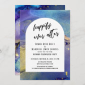 Invitation Encres Bleu Violet Or Après un Conte de Fées Arche (Devant / Derrière)